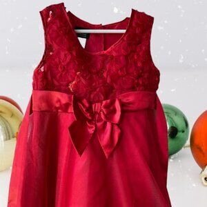 Holiday Editions Girl's Sleeveless Red Floral Dress